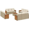 Image de vidaXL Ensemble de 13 canapés de jardin avec coussins Beige Poly Rattan