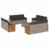 Image de vidaXL Ensemble de 13 canapés de jardin avec coussins Gris Poly Rattan