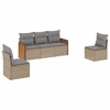 Image de vidaXL Ensemble de salon de jardin 5 pièces avec coussins Beige Poly Rattan