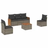 Image de vidaXL Ensemble de salon de jardin 6 pièces avec coussins Gris Poly rotin