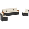 Image de vidaXL Ensemble de salon de jardin 6 pièces avec coussins noir poly rotin