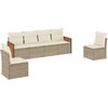 Image de vidaXL Ensemble de salon de jardin 6 pièces avec coussins Beige Poly Rattan
