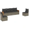 Image de vidaXL Ensemble de salon de jardin 6 pièces avec coussins Gris Poly rotin