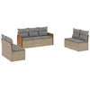 Image de vidaXL Ensemble de salon de jardin 7 pièces avec coussins Beige Poly Rattan