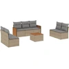 Image de vidaXL Ensemble de jardin canapé 8 pièces avec coussins Beige Poly Rattan