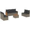 Image de vidaXL Ensemble de jardin canapé 8 pièces avec coussins Gris Poly rotin