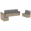 Image de vidaXL Ensemble de jardin canapé 8 pièces avec coussins Beige Poly Rattan