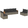 Image de vidaXL Ensemble de jardin canapé 8 pièces avec coussins Gris Poly rotin