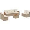 Image de vidaXL Ensemble de salon de jardin 9 pièces avec coussins beige Poly rotin