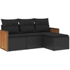 Image de vidaXL Ensemble de salon de jardin 4 pièces avec coussins noir poly rotin