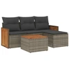 Image de vidaXL Ensemble de salon de jardin 5 pièces avec coussins Gris Poly rotin