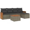 Image de vidaXL Ensemble de salon de jardin 6 pièces avec coussins Gris Poly rotin