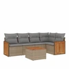 Image de vidaXL Ensemble de salon de jardin 6 pièces avec coussins Beige Poly Rattan