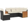 Image de vidaXL Ensemble de salon de jardin 5 pièces avec coussins noir poly rotin