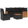 Image de vidaXL Ensemble de salon de jardin 6 pièces avec coussins noir poly rotin