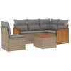 Image de vidaXL Ensemble de salon de jardin 6 pièces avec coussins Beige Poly Rattan