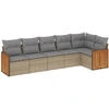 Image de vidaXL Ensemble de salon de jardin 6 pièces avec coussins Beige Poly Rattan