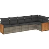 Image de vidaXL Ensemble de salon de jardin 6 pièces avec coussins Gris Poly rotin
