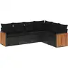 Image de vidaXL Ensemble de salon de jardin 6 pièces avec coussins noir poly rotin