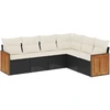 Image de vidaXL Ensemble de salon de jardin 6 pièces avec coussins noir poly rotin