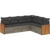 Image de vidaXL Ensemble de salon de jardin 6 pièces avec coussins Gris Poly rotin