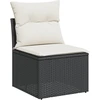 Image de vidaXL Ensemble de salon de jardin 7 pièces avec coussins noir poly rotin