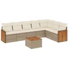 Image de vidaXL Ensemble de jardin canapé 8 pièces avec coussins Beige Poly Rattan
