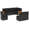 Image de vidaXL Ensemble de jardin canapé 8 pièces avec coussins noir poly rotin
