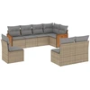 Image de vidaXL Ensemble de jardin canapé 8 pièces avec coussins Beige Poly Rattan