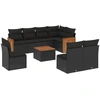Image de vidaXL Ensemble de salon de jardin 9 pièces avec coussins noir poly rotin