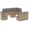 Image de vidaXL Ensemble de salon de jardin 9 pièces avec coussins beige Poly rotin