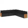 Image de vidaXL Ensemble de salon de jardin 9 pièces avec coussins noir poly rotin