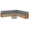 Image de vidaXL Ensemble de salon de jardin 10 pièces avec coussins Beige Poly Rattan