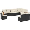 Image de vidaXL Ensemble de 10 canapés de jardin avec coussins noir poly rotin