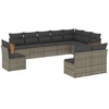 Image de vidaXL Ensemble de salon de jardin 10 pièces avec coussins Gris Poly Rattan