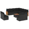 Image de vidaXL Ensemble de 12 canapés de jardin avec coussins noir poly rotin
