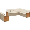 Image de vidaXL Ensemble de salon de jardin 9 pièces avec coussins beige Poly rotin