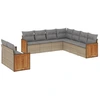 Image de vidaXL Ensemble de salon de jardin 9 pièces avec coussins beige Poly rotin
