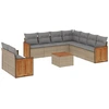 Image de vidaXL Ensemble de salon de jardin 10 pièces avec coussins Beige Poly Rattan