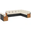 Image de vidaXL Ensemble de 10 canapés de jardin avec coussins noir poly rotin