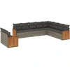 Image de vidaXL Ensemble de salon de jardin 10 pièces avec coussins Gris Poly Rattan