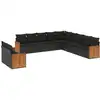 Image de vidaXL Ensemble de salon de jardin 11 pièces avec coussins noir poly rotin