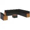Image de vidaXL Ensemble de 12 canapés de jardin avec coussins noir poly rotin