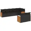 Image de vidaXL Ensemble de jardin canapé 8 pièces avec coussins noir poly rotin