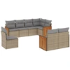 Image de vidaXL Ensemble de jardin canapé 8 pièces avec coussins Beige Poly Rattan