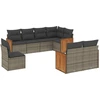 Image de vidaXL Ensemble de jardin canapé 8 pièces avec coussins Gris Poly rotin