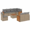 Image de vidaXL Ensemble de salon de jardin 9 pièces avec coussins beige Poly rotin