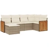 Image de vidaXL Ensemble de salon de jardin 6 pièces avec coussins Beige Poly Rattan