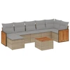 Image de vidaXL Ensemble de jardin canapé 8 pièces avec coussins Beige Poly Rattan
