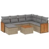 Image de vidaXL Ensemble de jardin canapé 8 pièces avec coussins Beige Poly Rattan